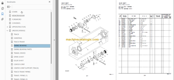 Hitachi MA200-G Amphibious Soft Terrain Backhoe Parts Catalog