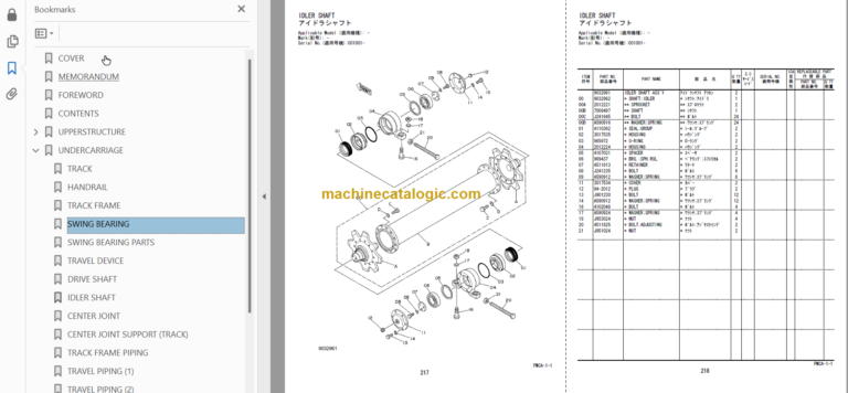 Hitachi MA200-G Amphibious Soft Terrain Backhoe Parts Catalog