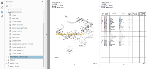 Hitachi MA200-G Amphibious Soft Terrain Backhoe Parts Catalog