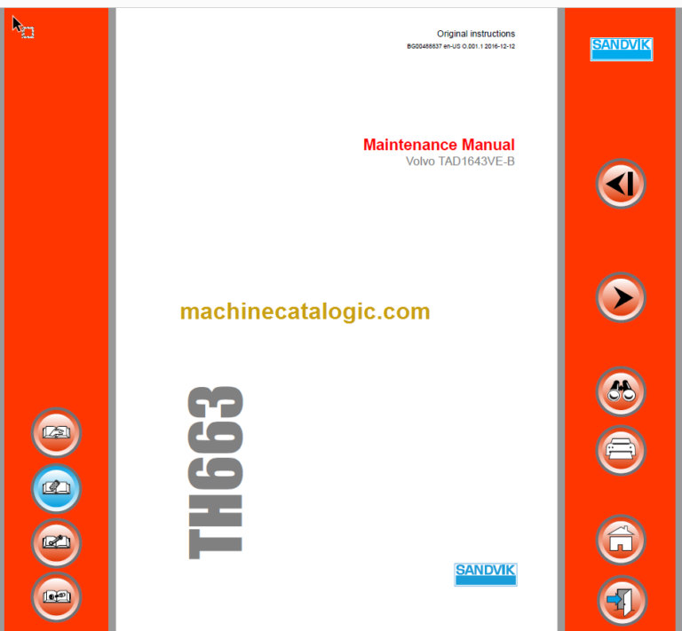 Sandvik TH663 Maintenance Manual Serial No. T763D139