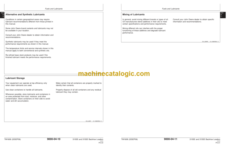 John Deere 310SE and 315SE Backhoe Loaders Operation and Test Technical Manual