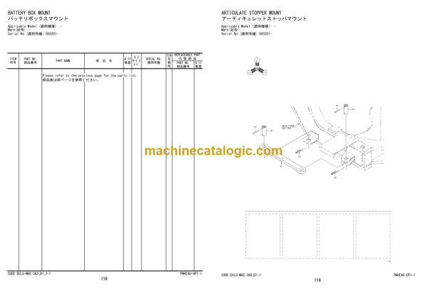 Hitachi ZW370-5B Wheel Loader (PNHEA0-OP1-1) Parts Catalog