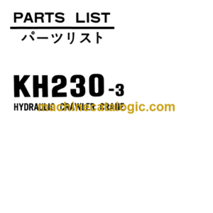 Hitachi KH230-3 Hydraulic Crawler Crane Parts Catalog