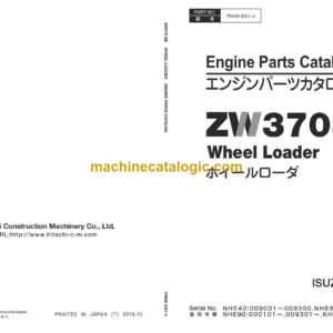 Hitachi ZW370-5B Wheel Loader Engine Parts Catalog