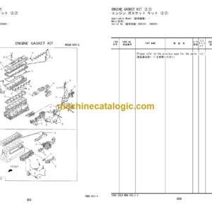 Hitachi ZW370-5B Wheel Loader Engine Parts Catalog