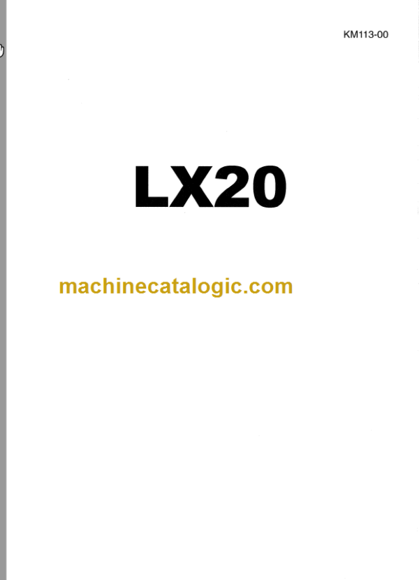 Hitachi LX20 Wheel Loader Service manual