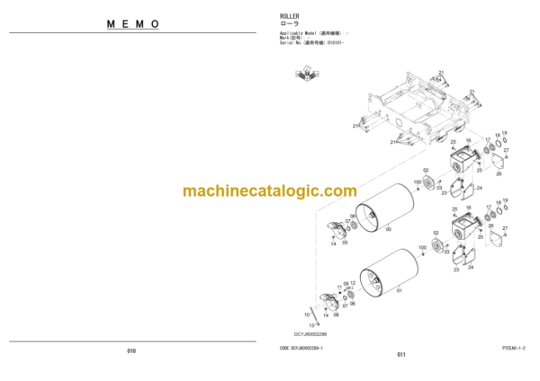 Hitachi ZV550WL Walk-behind Roller Parts Catalog