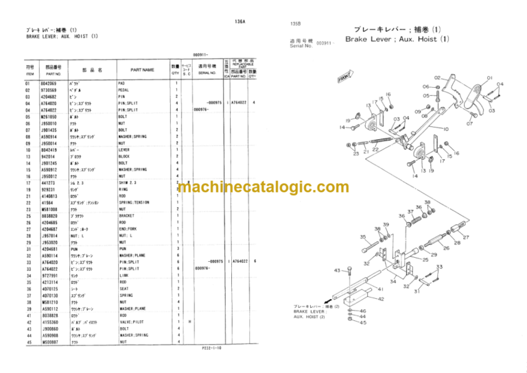 Hitachi KH150-3 Crawler Crane Parts Catalog