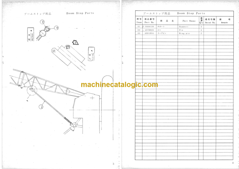 Hitachi KH150-2 40S BOOM SUPPORT TYPE PILE DRIVER Parts Catalog