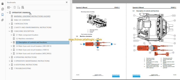 Sandvik DD421-60C Drill Rig Operator's Manual Serial No. 116D43797-1