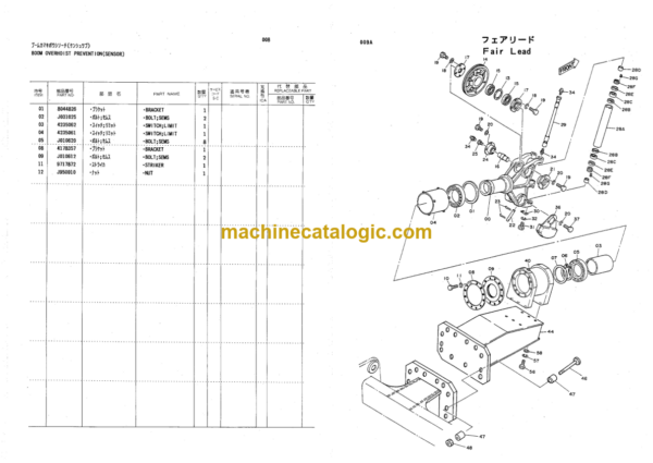 Hitachi KH100D Hydraulic Dragline Parts Catalog