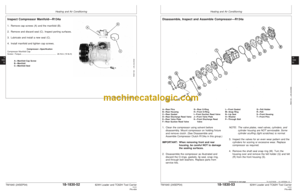 John Deere 624H Loader and TC62H Tool Carrier Repair Technical Manual