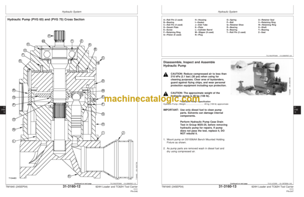 John Deere 624H Loader and TC62H Tool Carrier Repair Technical Manual