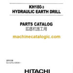 Hitachi KH180-3 Hydraulic Earth Drill Parts Catalog