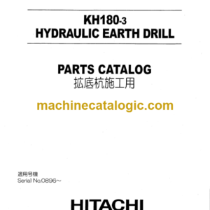 Hitachi KH180-3 Hydraulic Earth Drill Parts Catalog