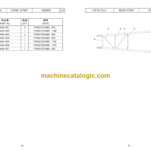 Hitachi Sumitomo SCX550 Bracing List