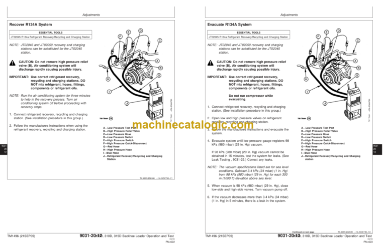 John Deere 300D 310D 315D Backhoe Loaders Operation and Test Technical Manual