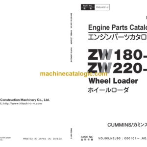 Hitachi ZW170-5A ZW220-5A Wheel Loader Parts Catalog