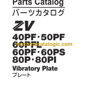 Hitachi ZV40PF 50PF 60PF 60PS 80Pİ 80PI Vibratory Plate Parts Catalog