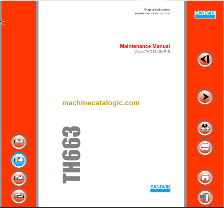 Sandvik TH663 Maintenance Manual Serial No. T763D156