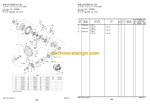 Hitachi ZW370-5A Equipment Components Parts Catalog