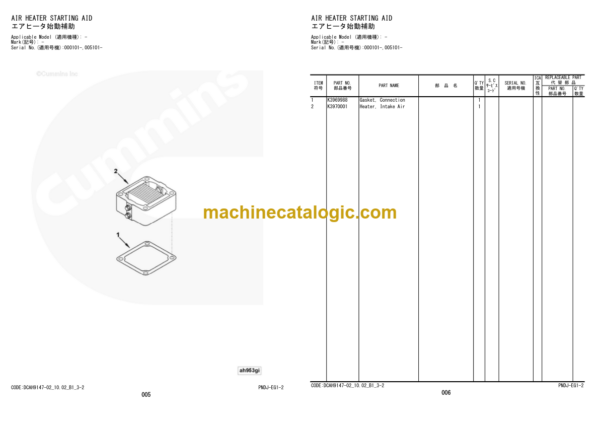 Hitachi ZW170-5A ZW220-5A Wheel Loader Parts Catalog