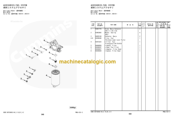 Hitachi ZW170-5A ZW220-5A Wheel Loader Parts Catalog