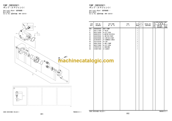 Hitachi ZW370-5A Equipment Components Parts Catalog