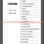 DCE 100-180 Workshop manual contents