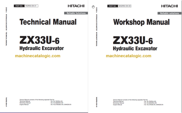 Hitachi ZX33U-6 Hydraulic Excavator Technicial and Workshop Manual