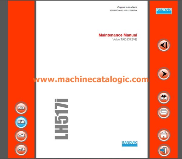 Sandvik LH517i MAintenance Manual machine catalogic