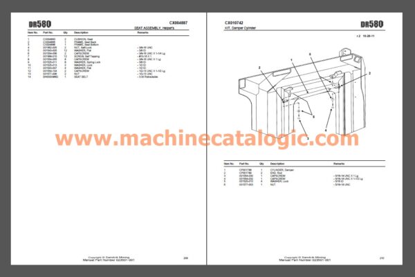 DR580 Drill Rig Parts diagram