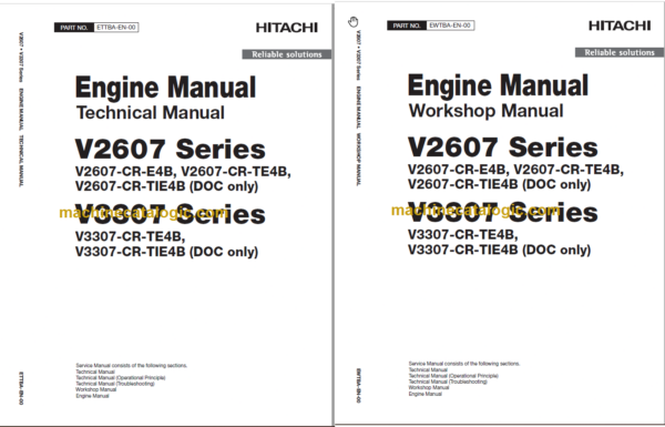 Hitachi V2607 V3307 Series Engine Technicial and Workshop Manual