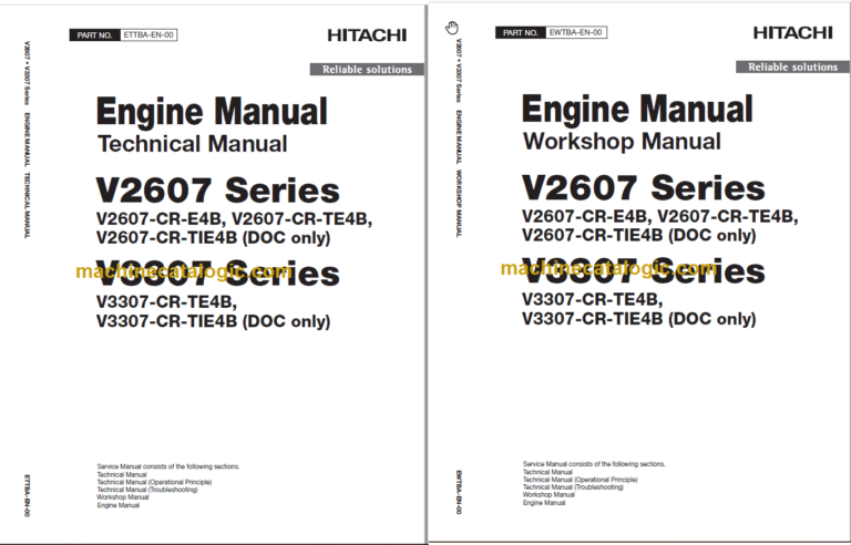 Hitachi V2607 V3307 Series Engine Technicial and Workshop Manual