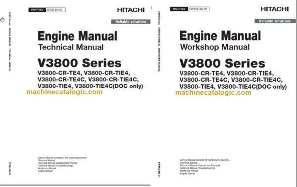 Hitachi V3800 Series Engine Technicial and Workshop Manual