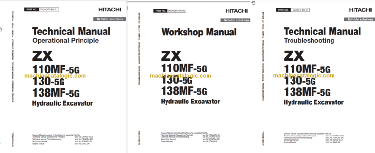 Hitachi ZX110MF-5G ZX130MF-5G ZX138MF-5G Technical and Workshop Manual