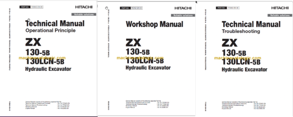 Hitachi ZX130-5B ZX130LCN-5B Technical and Workshop Manual