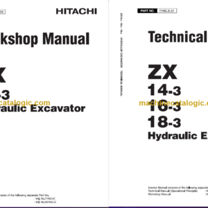 Hitachi ZX14-3 ZX16-3 ZX18-3 Technicial and Workshop Manual