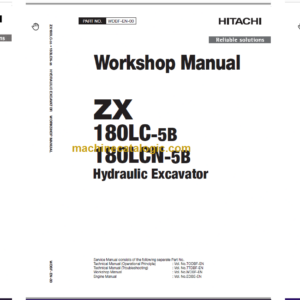 Hitachi ZX180LC-5B ZX180LCN-5B Technical and Workshop Manual