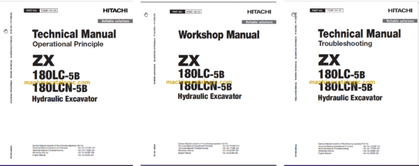 Hitachi ZX180LC-5B ZX180LCN-5B Technical and Workshop Manual