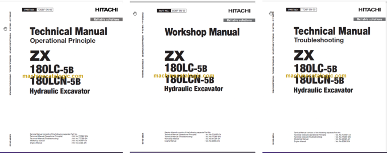 Hitachi ZX180LC-5B ZX180LCN-5B Technical and Workshop Manual