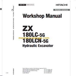 Hitachi ZX180LC-5G ZX180LCN-5G Technical and Workshop Manual