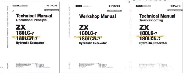 Hitachi ZX180LC-7 ZX180LCN-7 Technical and Workshop Manual