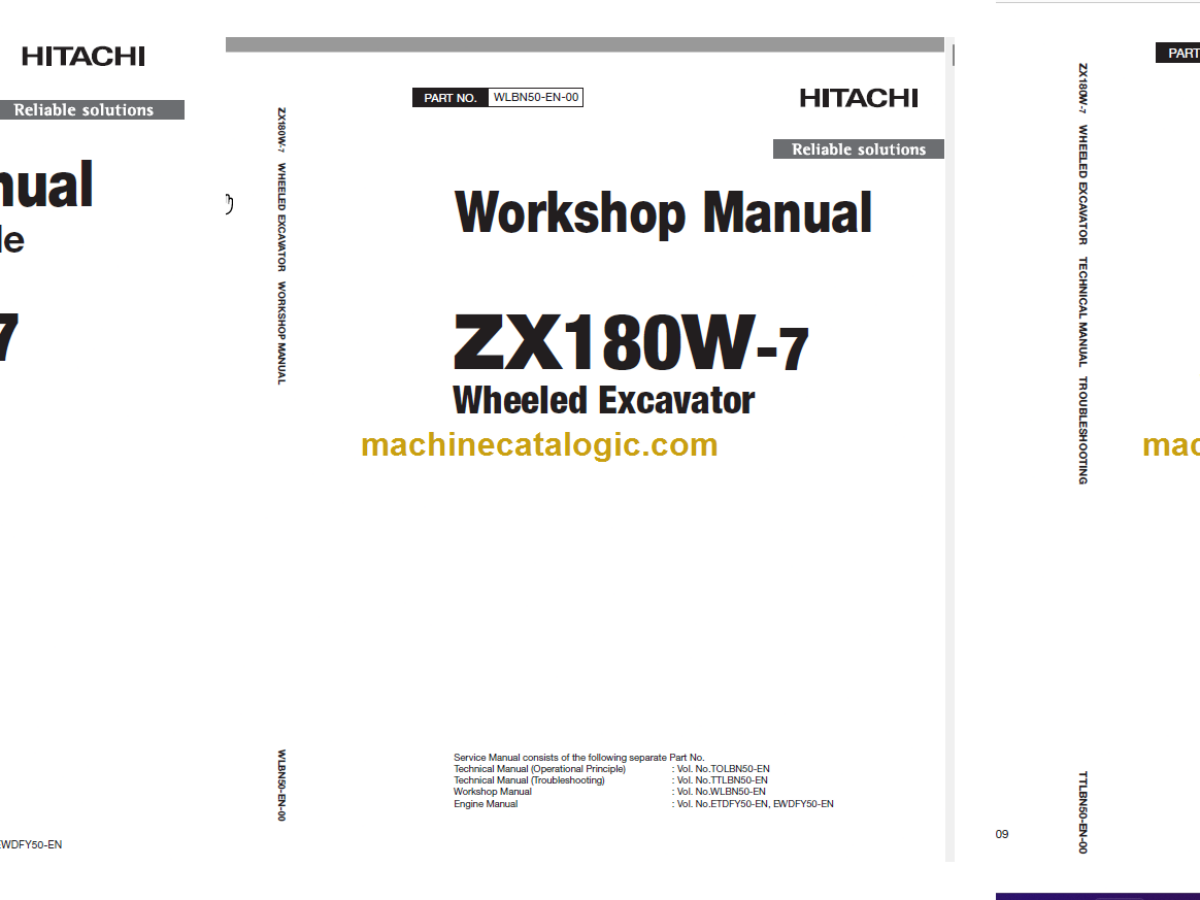 Hitachi ZX180W-7 Technical and Workshop Manual – Machine Catalogic