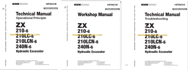 Hitachi ZX210-6 ZX210LC-6 ZX210LCN-6 ZX240N-6 Technical and Workshop Manual