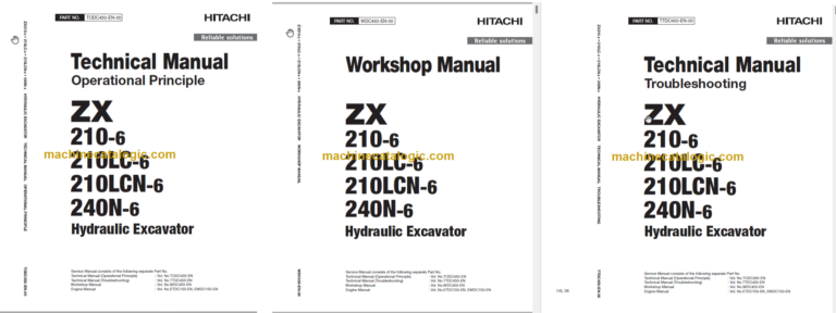 Hitachi ZX210-6 ZX210LC-6 ZX210LCN-6 ZX240N-6 Technical and Workshop Manual