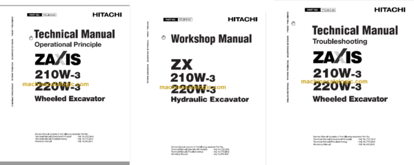 Hitachi ZX210W-3 ZX220W-3 Technical and Workshop Manual