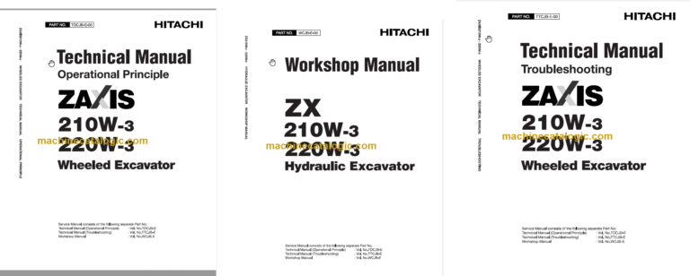 Hitachi ZX210W-3 ZX220W-3 Technical and Workshop Manual