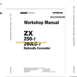 Hitachi ZX250-7 ZX260LC-7 Technical and Workshop Manual