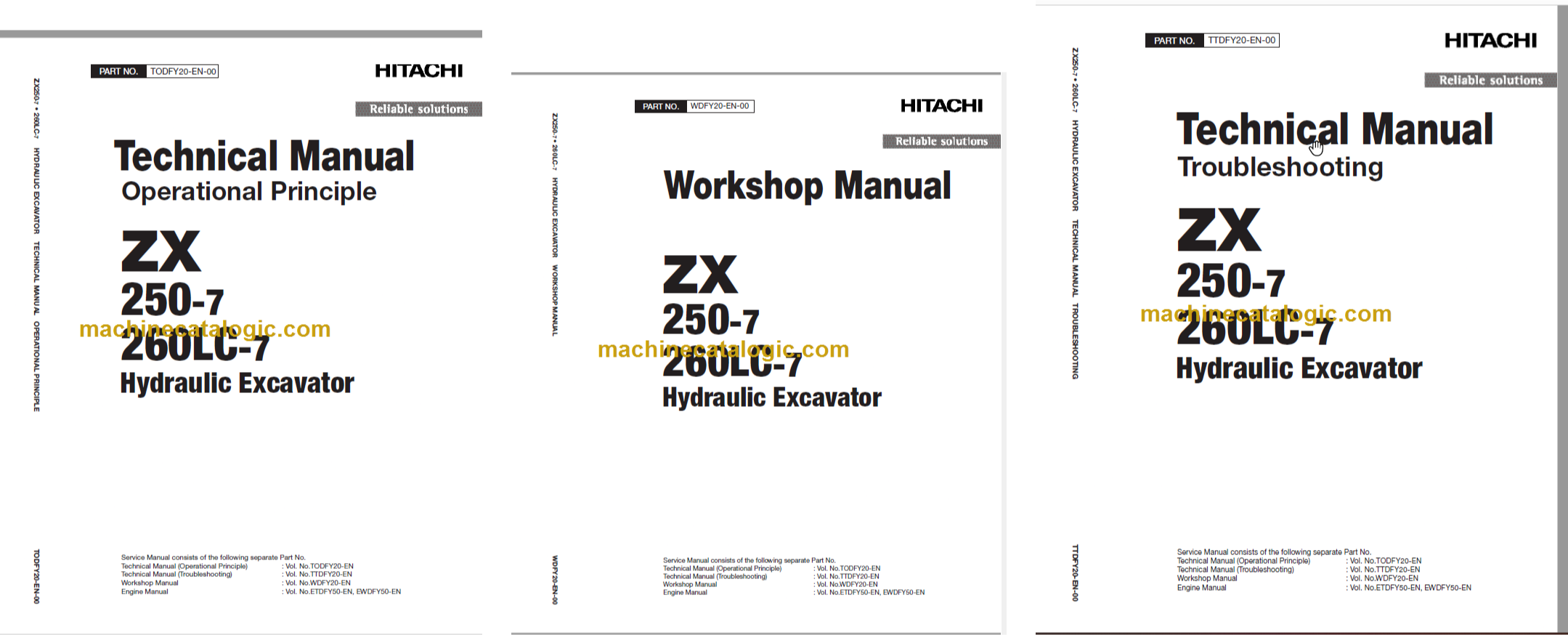 Hitachi ZX250-7 ZX260LC-7 Technical and Workshop Manual – Machine 